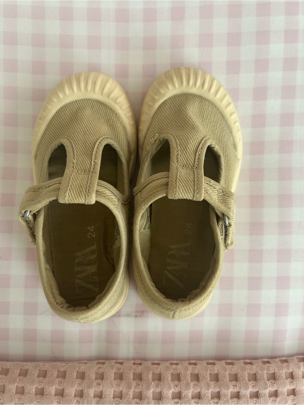Zara Kids T-Strap Sneakers in Beige - Picture 4 of 5